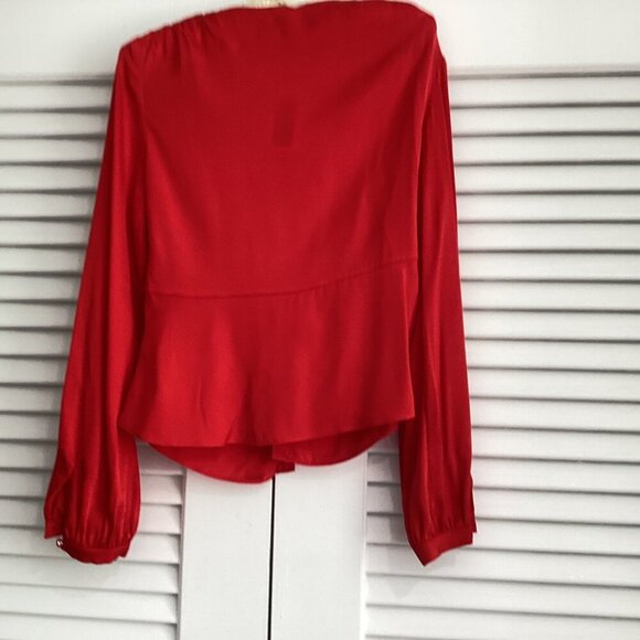 NWT INTERMIX Dawn Silk Knot Front Top Size 2 Coral - Picture 4 of 15